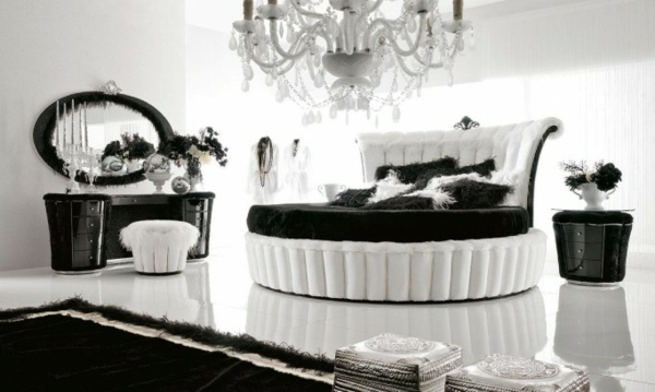 modernt svartvitt sovrum