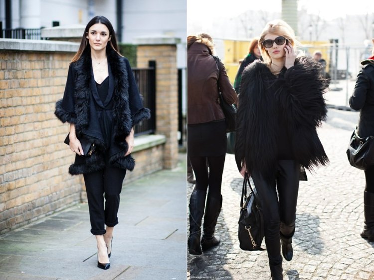 Svart-Outfits-sätta ihop-Faux-Fur-Coat