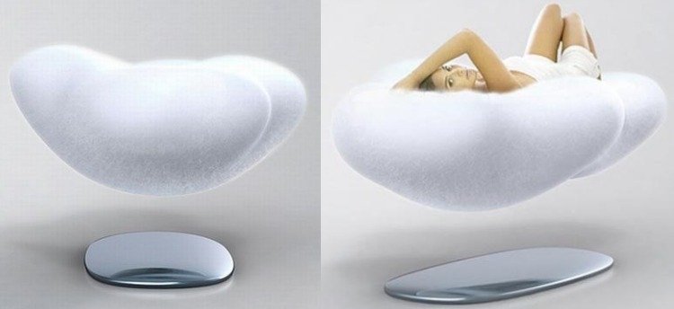 flytande-säng-möbler-futuristisk-design-mjuk-vit-moln