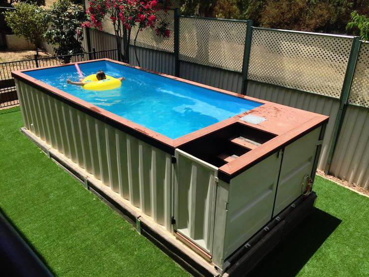pool-trädgård-hav-behållare-pool-mobil-flyttbar-tillbaka trädgård-sommar