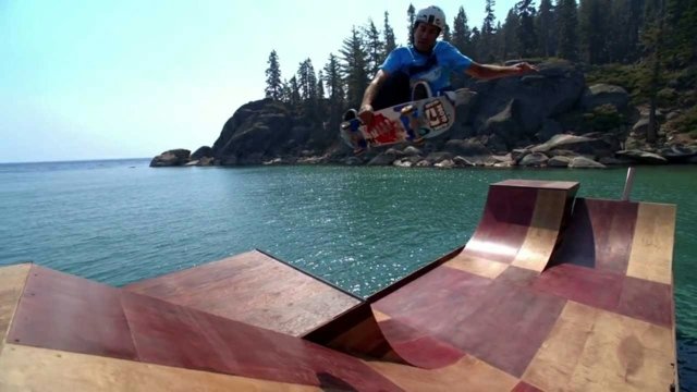 Skog landskap flytande skridsko ramp