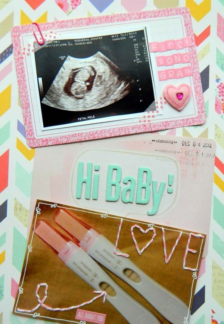 Scrapbooking-idéer-graviditet-påminnelse-baby-ultraljud-foto-pyssel