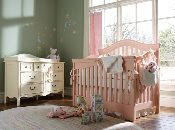 söt rosa säng baby rum design