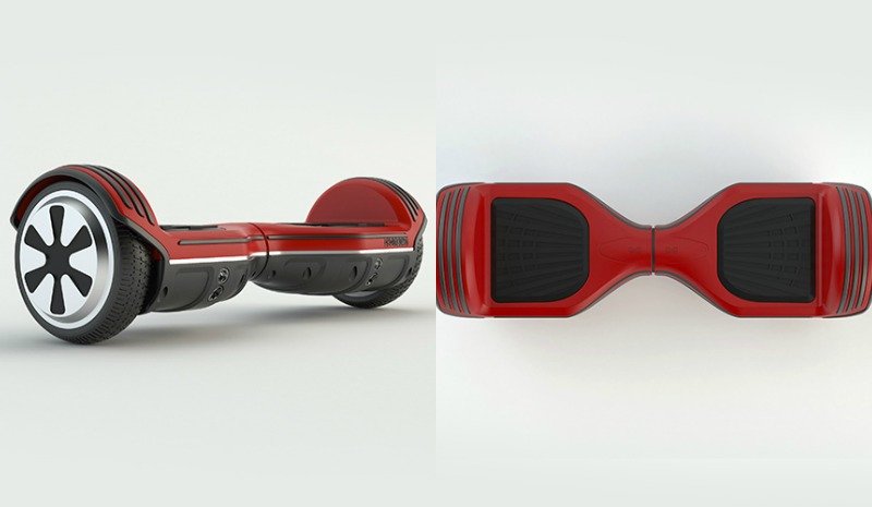 Segway-utan-handtag-röd-färg-modern