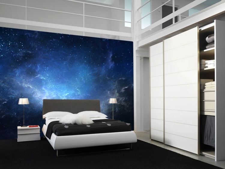 självhäftande-fototapet-sovrum-vägg-natthimmel