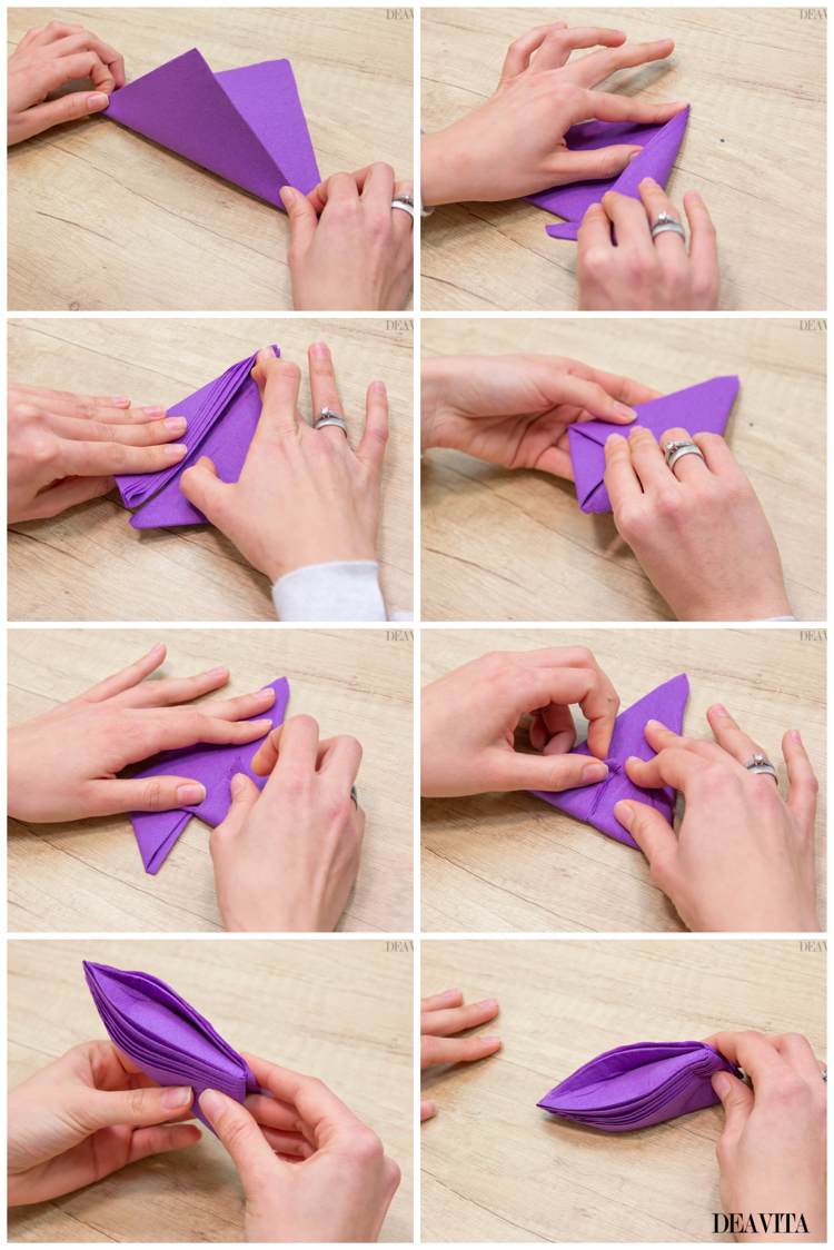modulärt origami -element i lotusblommans vikningsinstruktioner