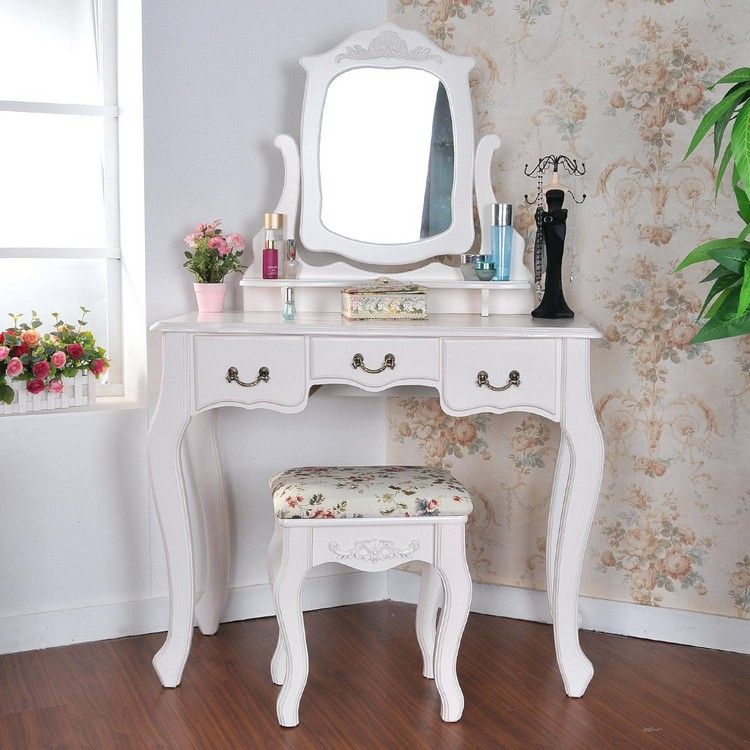 shabby-chic-sovrum-möbler-toalettbord-elegant-vintage-design