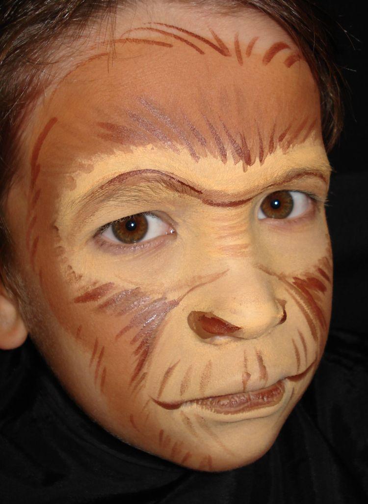 gorilla make up apa kostym mask barn som apa idéer halloween karneval karneval kostym klä upp ansiktsmålning