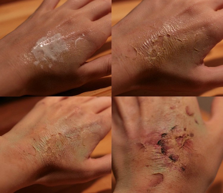 zombie-smink-smink-instruktioner-sår-flytande-latex