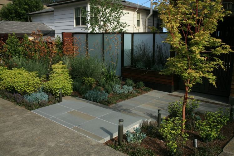 Bygg en privatlivsskärmsträdgård själv trädgårdsstig glasstaket stauder växter
