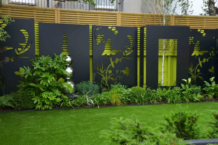 Bygg en privat skärm trädgård själv metall gräsmatta staket