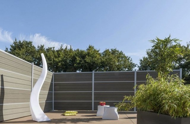 Trädgårdsstaket modern design plast Silvadec