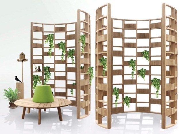 Trä halvcirkelformade moderna planter espalier klätterväxter Desawaat