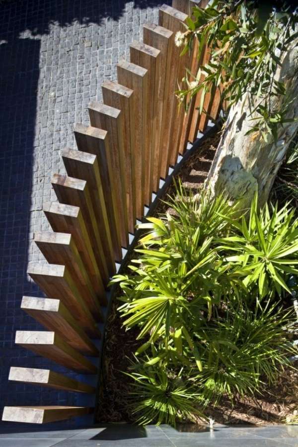 Trästaket sekretess skärm modern design snygg
