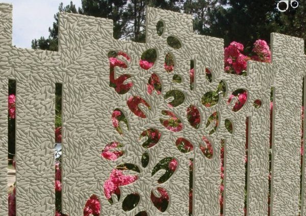 Blommönster trädgård sluttning design