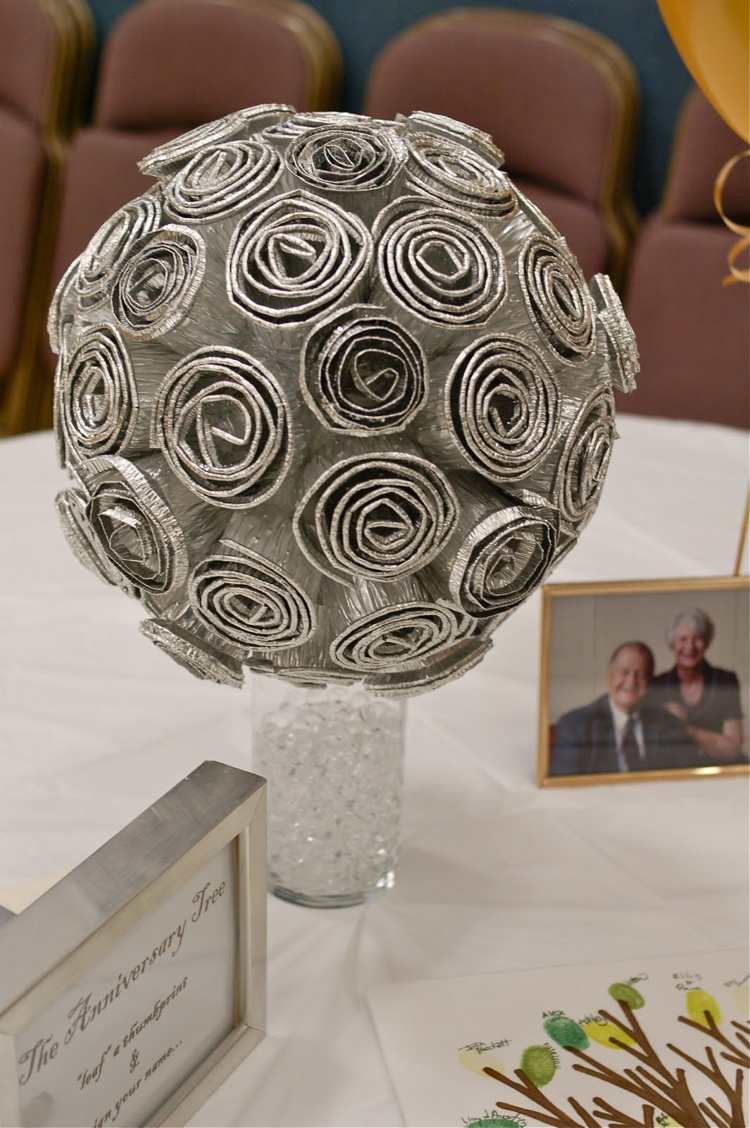 silver bröllop dekoration aluminiumfolie rosor bukett