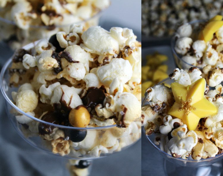 Nyårsafton snacks gör söt popcorn själv recept med godis smälter hjärtan