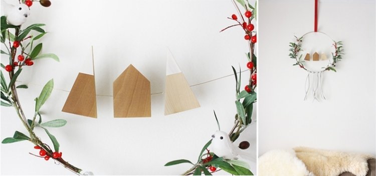 Skandinavisk-jul-dekoration-gör-det-själv-trä-krans-minimalistisk-bord-tinker-vägg-dekoration-holly