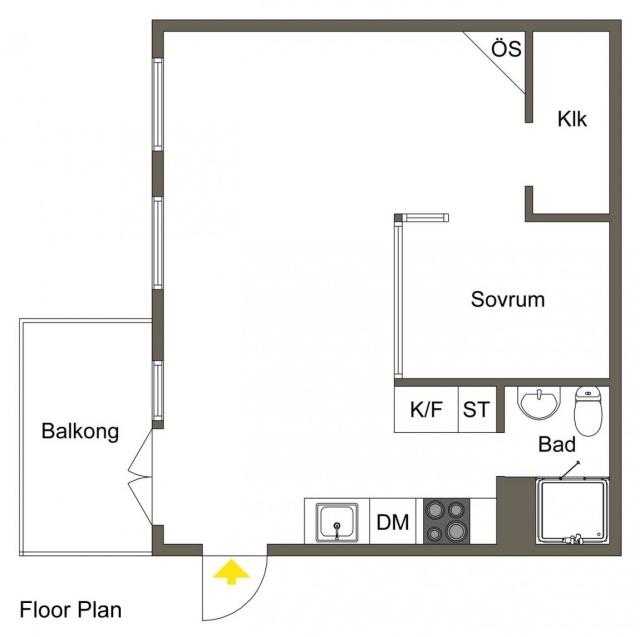 liten lägenhet-skandinavisk stil-planlösning