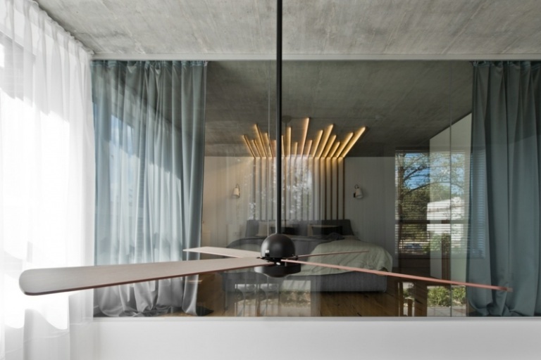 skandinavisk stil i grå fläkt glas vägg gardiner gardin loft