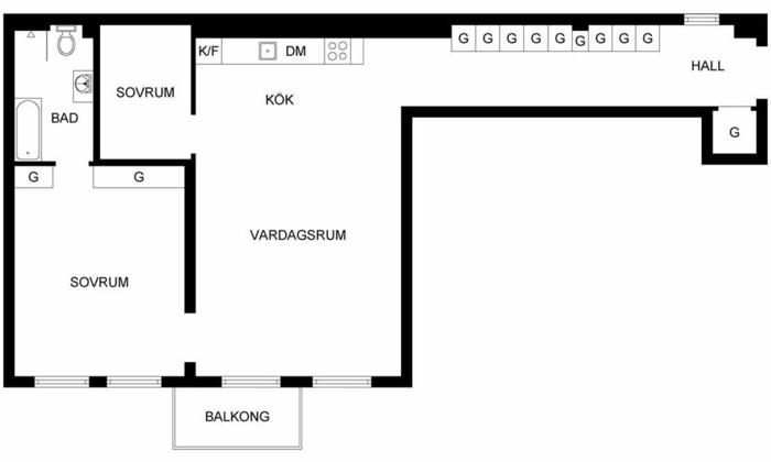 skandinavisk lägenhet design planlösning sverige