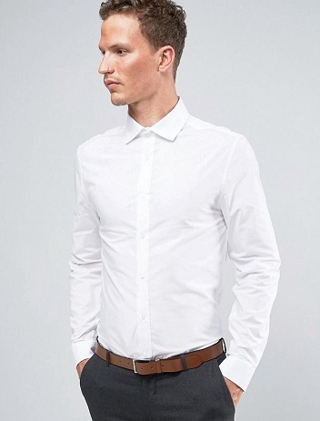 Valkoinen Slim Fit -paita