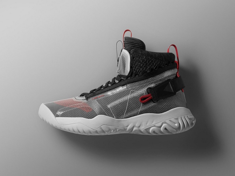 air jordan reagerar framtidens sportskor med funktionella element av plast och tyg