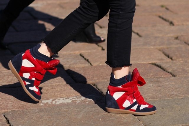 sneakers wedge heel isabela marant trend 2014 rödblå komfort