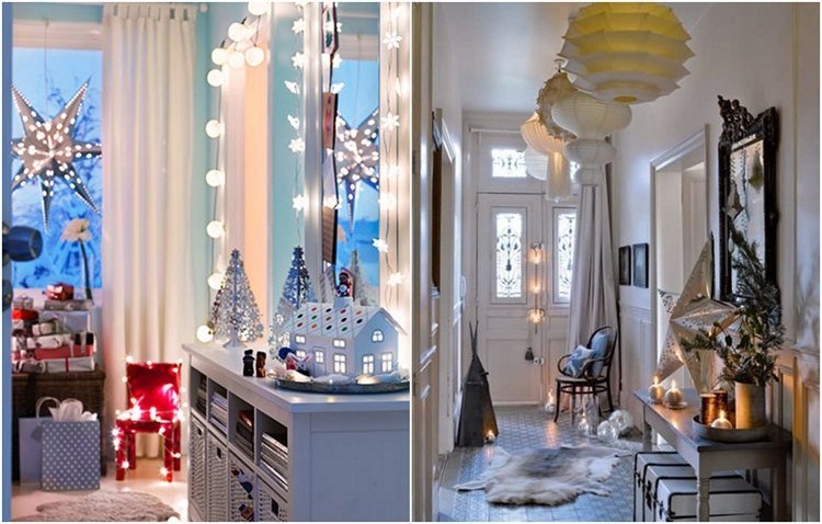 Dekorera korridoren till jul med sagoljus och ljus