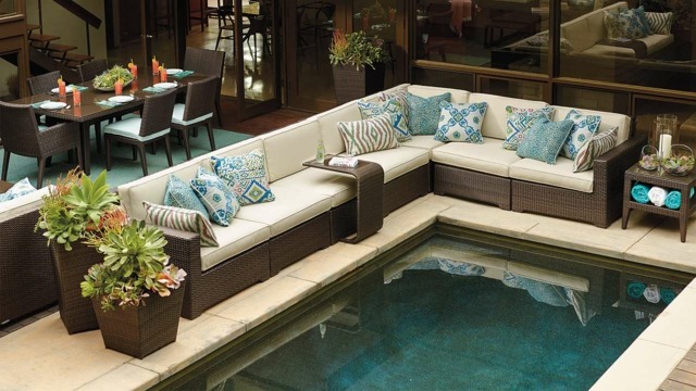 Trädgård dela upp sittdyna cool pool lounge möbler