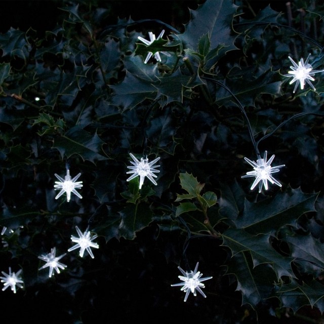 Solbelysning miljövänlig trädgårdsbelysning Starburst-led ljuskedja vit