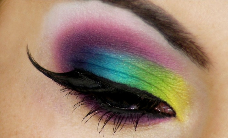rainbow eye make-up diy ögonfransar sommarlook