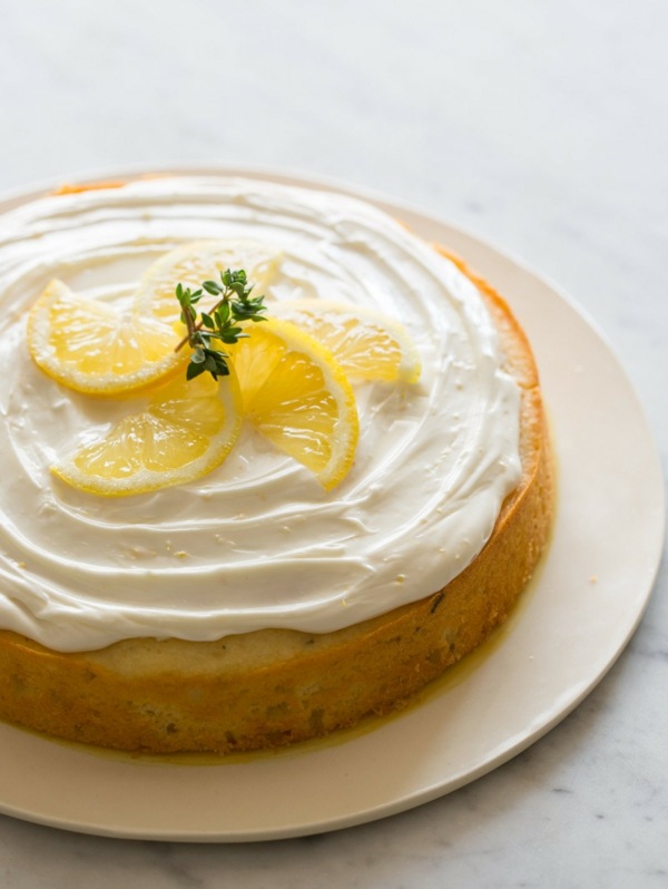 Citron timjan tårta recept grädde grädde