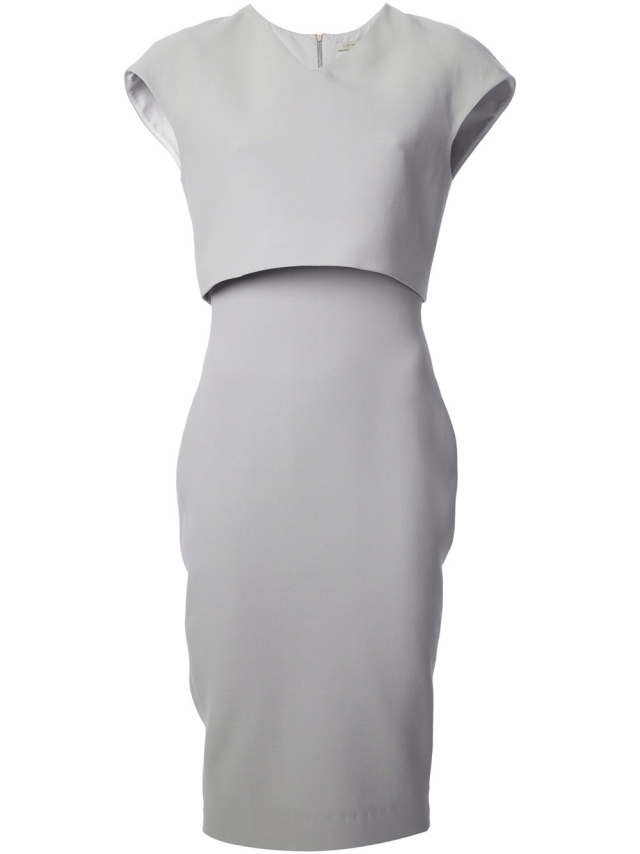 modern-blus-klänning-grå-delad-mode-2014-victoria-beckham