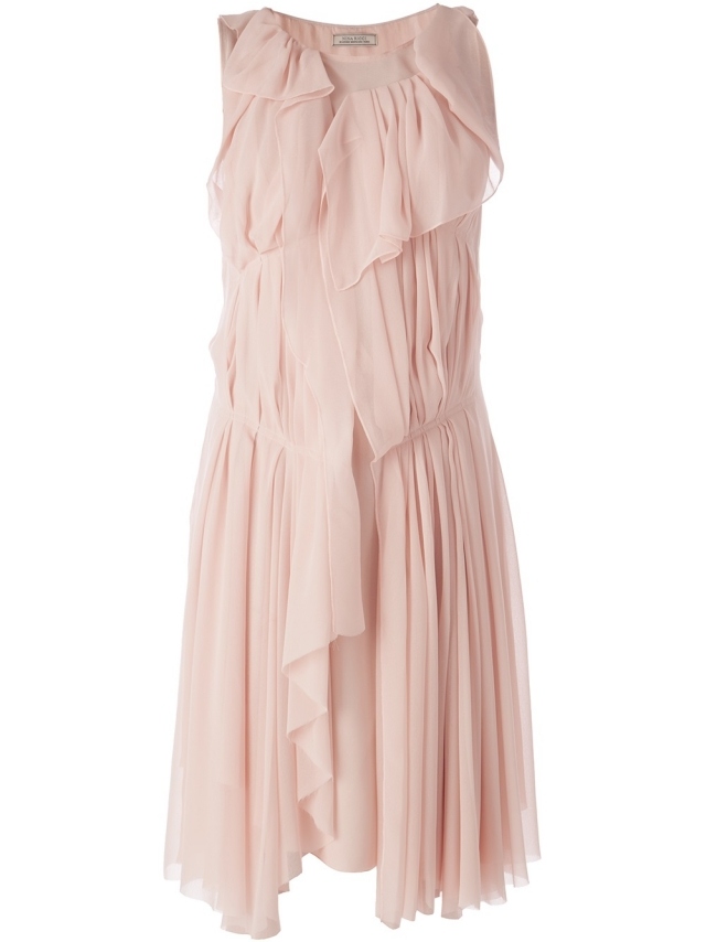 trendig-klänning-sommar-2014-rosa-chiffong-draperier-nina-ricci