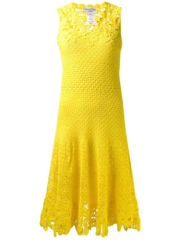 gul-stickad-klänning-strand-klänning-luftig-sommar-känsla-Oscar-de-la-renta