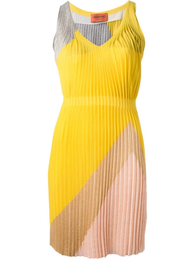 Casual-beach-dress-casual-dress-pleated-yellow-MISSONI-collection