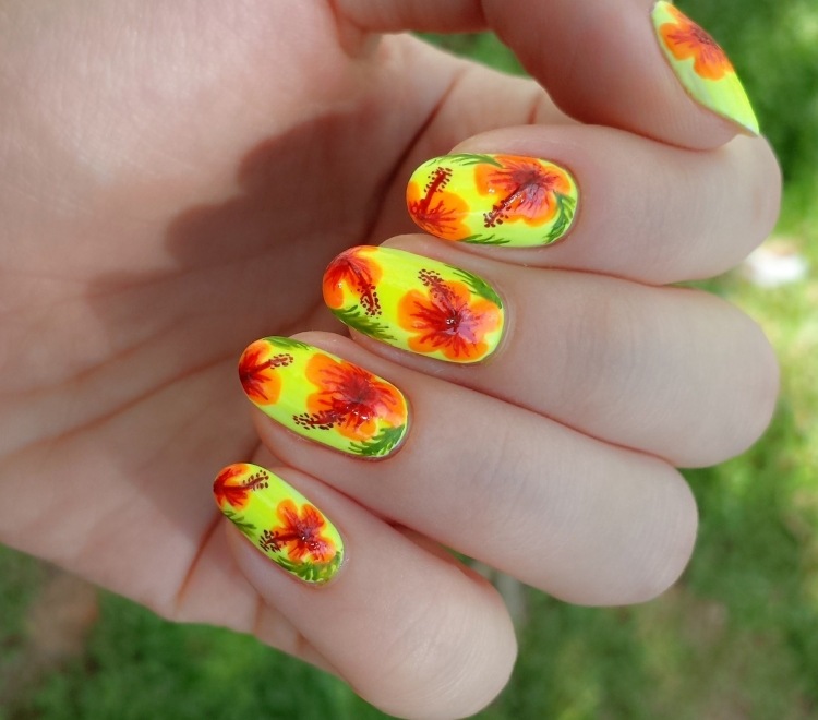 sommar-spik-design-blommor-blommor-blommigt-mönster-gul-bas-orange