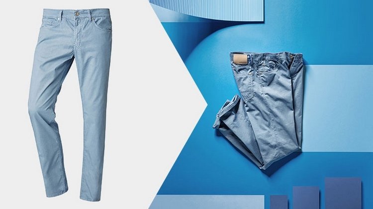Kläder för semestern -sommar-herrar-idéer-ljusblå-byxor-lugn