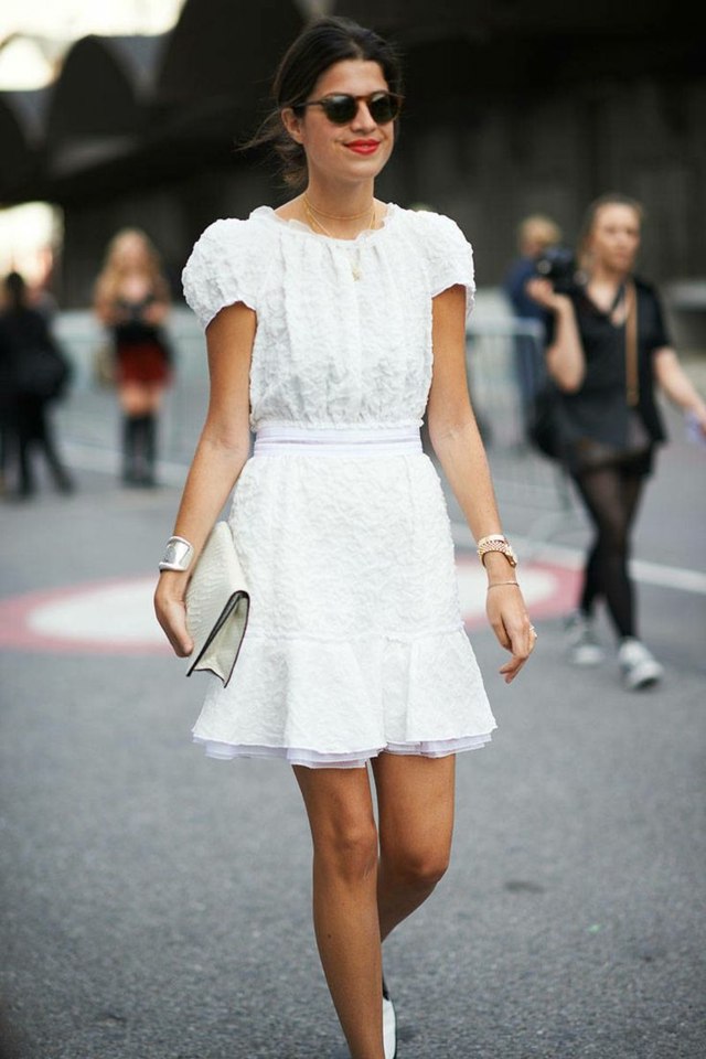 klänning puffärmskjol vit modern