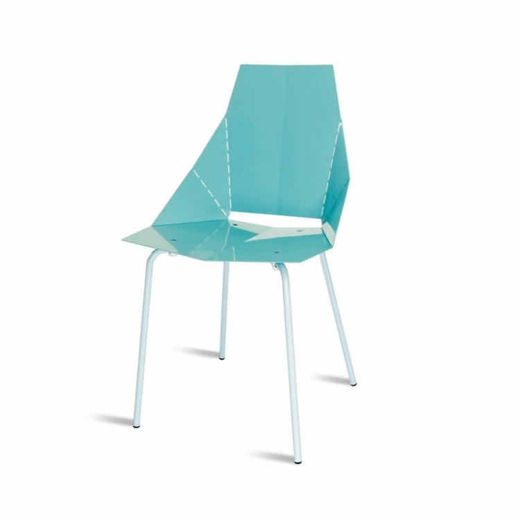 sittmöbler sommar riktigt bra stol metallben vit ljusblå färg
