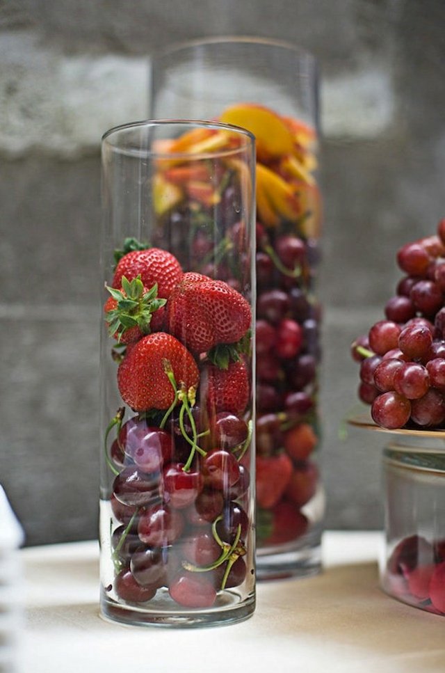 bröllop glasögon dekoration frukt körsbär jordgubbar