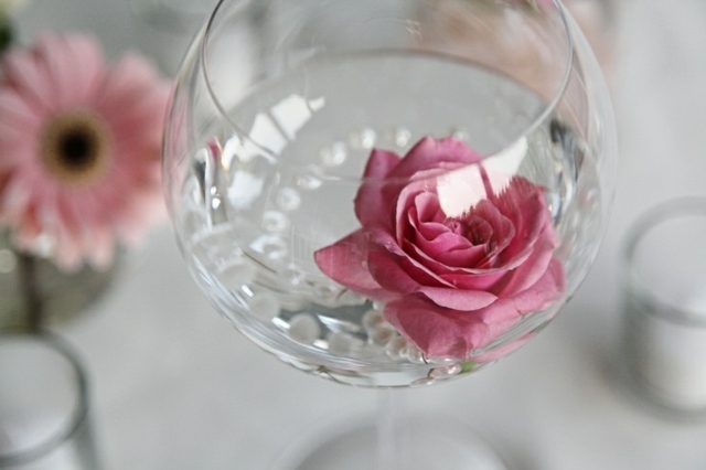 vinglas ros simning dekoration original bröllop