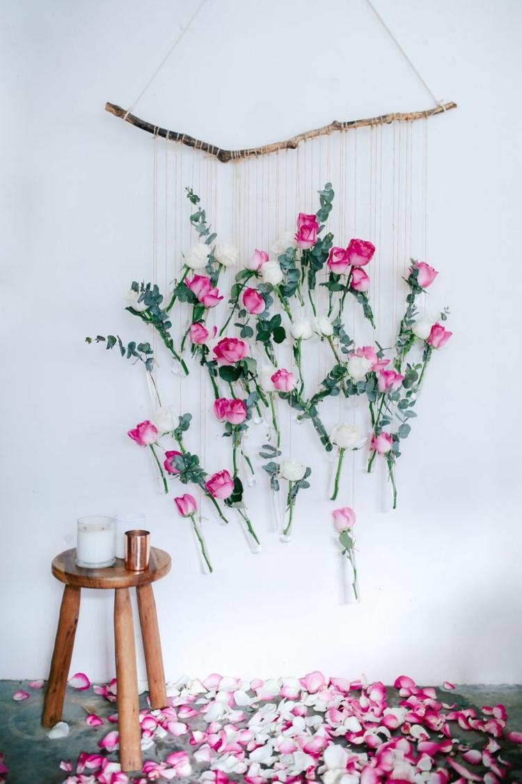 sommar-blommor-dekoration-rosor-vägg-dekoration-gren-ros-blomma-romantisk-gåva