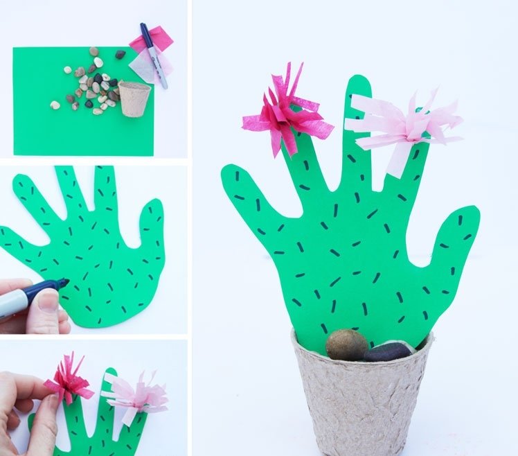 Kaktus som bordsdekoration gör idéer för sommarlovet för barn 3-4 år