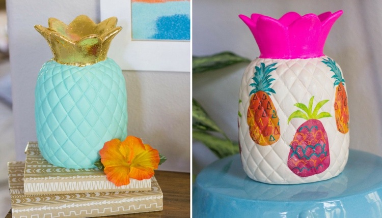 Sommardekoration för insida DIY -idé med en vas att måla