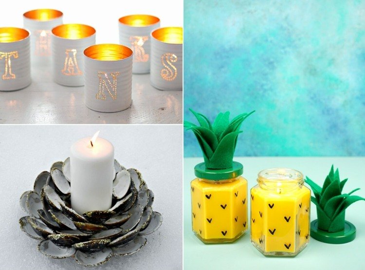 Tinker sommarlyktor - idéer med perforerade burkar, skal och ananas