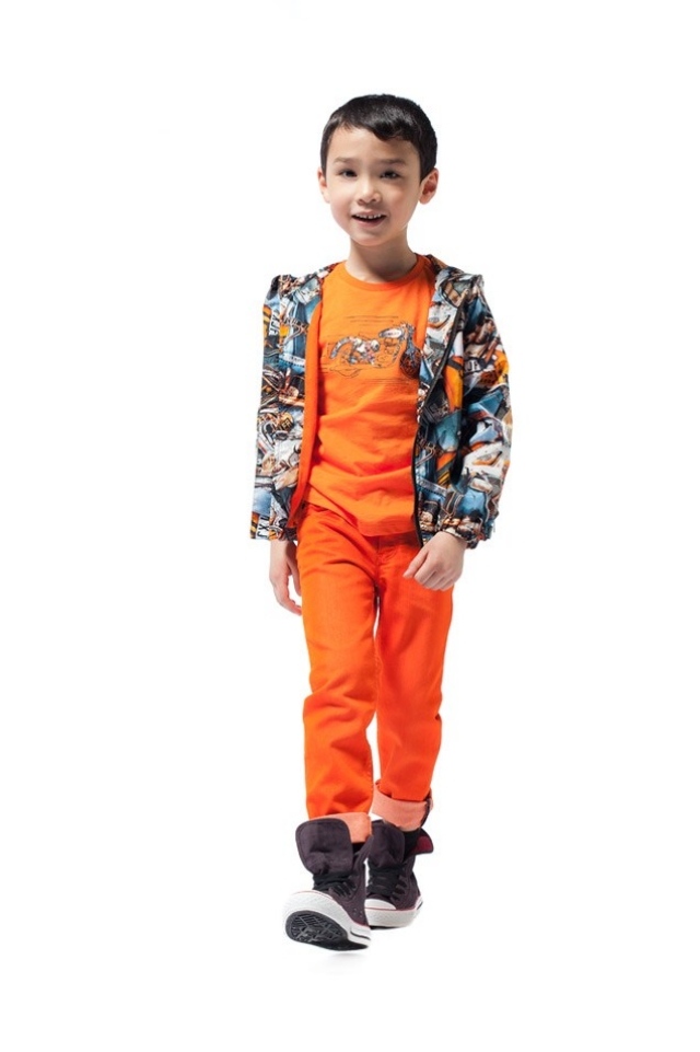 Orange-Byxor-Upprullad-Junior-Gaultier-Sko-Samling-Höga Sneakers