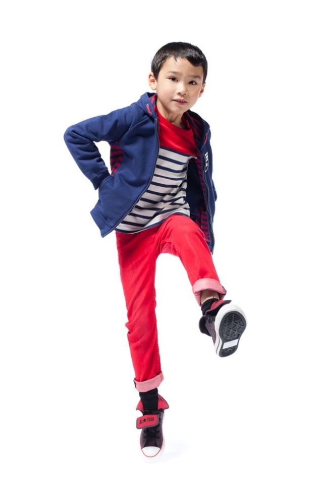 Röda byxor sweatshirt blixtlås junior Gaultier hög sneaker