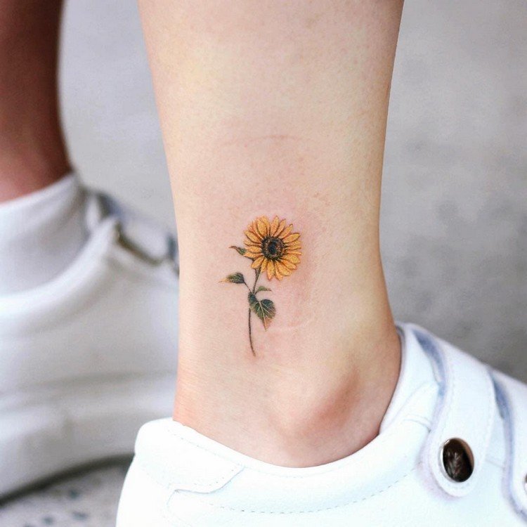Foot Tattoo Small Sunflower Tattoo Betydelse